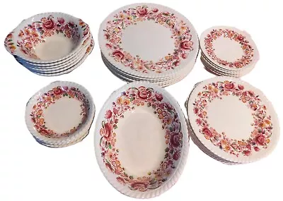 Buy JOHNSON BROS MARGARET ROSE Dinnerware - 23 Pcs Various  - Good Condition • 56.84£