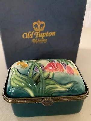 Buy Old Tupton Ware Trinket Box Floral Tube Lined Hinged Lid Perfect Boxed • 12.99£