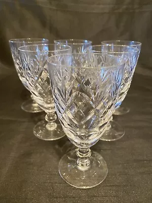 Buy Royal Doulton Crystal - GEORGIAN Cut - Wine Glass / Glasses - 5 1/4  (1st) Set 6 • 59.99£