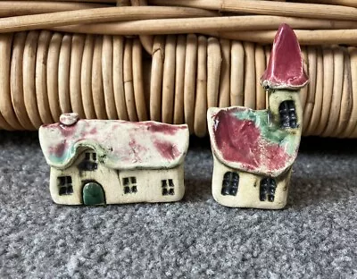 Buy Miniature Handmade Quirky Cottage House Church - Pottery Ceramic • 3.50£