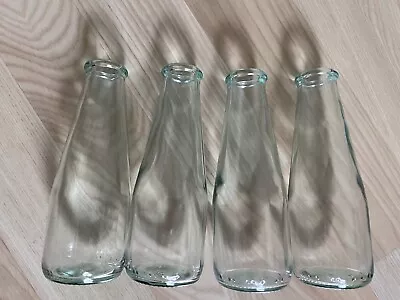 Buy 4 X Glass Mini Milk Bottle Style Glass Bud Vases, Wedding, Craft, Upcycle • 6.50£