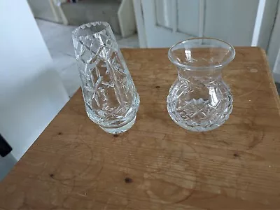 Buy 2 X Small Cut Glass Vases • 6£