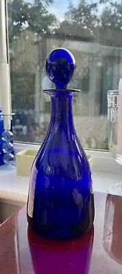 Buy Thomas Webb Crystal Cobalt Bristol Blue Decanter Signed 11 1/8  • 19.99£