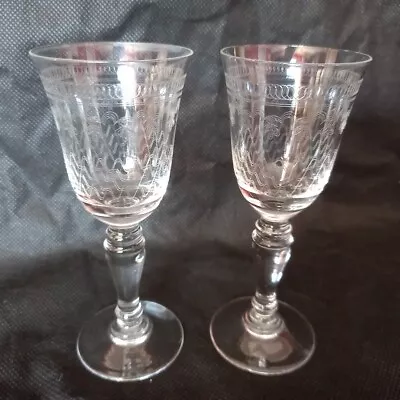 Buy Vintage Pair Of Bohemia Crystal, 'lady Hamilton Collection' Sherry Glasses • 25£
