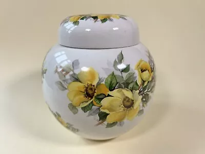 Buy Arthur Wood Ginger Jar W Cover Lid Bouquet Yellow Rose Ceramic Glazed Pot • 11.50£