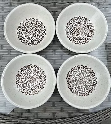 Buy Vintage Biltons Ironstone Brown Geometric Botanic Cereal/ Desert Bowls X 4 • 12.99£