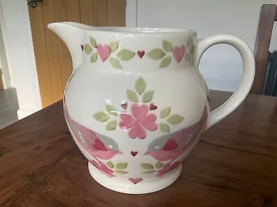 Buy Emma Bridgewater Pottery Pink Love Birds Heart 3 Pint Jug Flower Vase Unused New • 29.99£