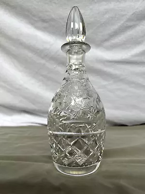 Buy Beautiful Vintage Crystal Cut Glass Decanter With Stopper • 12£
