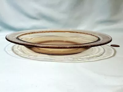 Buy Vintage Depression Ware 8  Glass Salad Bowl Brown Amber With Floral Etching • 5.58£