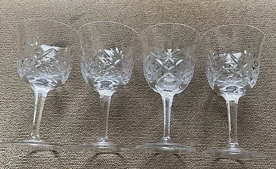 Buy Group Of 4 Sherry Glasses Unmarked Cut Glass • 8£