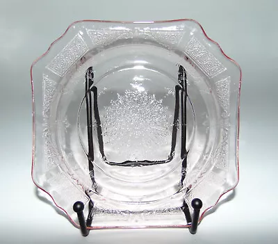 Buy Vintage Anchor Hocking 5 3/4  Square Pink Depression Glass Plate Dish Princess • 5.59£