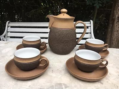 Buy Denby Cotswold Acorn Coffee Set. Coffee Pot And 4 Cups & Saucers. Vintage 1970s. • 19£