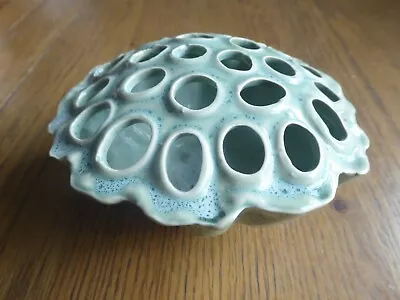 Buy Vintage Aqua/Mint Glazed Dutch Pottery Lotus Seed Pod Vase For Individual Flower • 20£