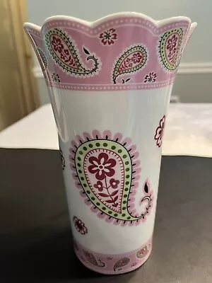 Buy Vera Bradley Bermuda Pink Paisley 8” Ceramic Vase • 17.73£