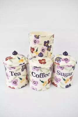 Buy Emma Bridgewater Pottery Wallflower Tea Coffee Sugar And Utensil Storage Jars • 49.99£