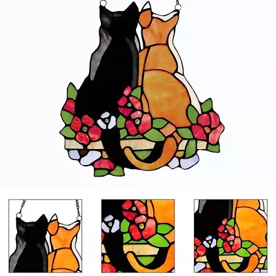 Buy Acrylic Stained Glass Cat Window Panel Stained Suncatcher Hanging Ornaments Home • 6.38£