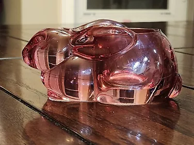 Buy Indiana Glass Co Cranberry Glass Bunny Votive Holder Vintage • 9.31£