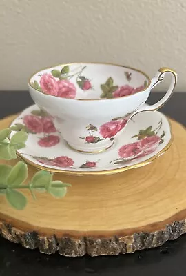 Buy Vintage 1950’s Foley Bone China Century Rose Gold Trim Tea Cup & Saucer Set • 33.55£