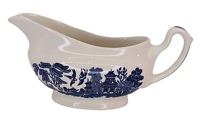 Buy Churchill Blue Willow Gravy / Sauce Boat China Ceramic England Vintage • 23.27£