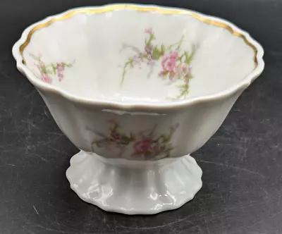 Buy Haviland Limoges Pedestal Bowl 2 1/2  Pink & Lavender Flowers Ruffled Edge VTG • 13.93£