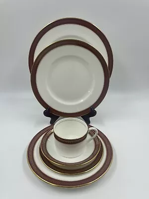 Buy Coalport England Red Wheat Bone China Dinner Salad Bread Plate Cup Saucer 24pc • 251.62£