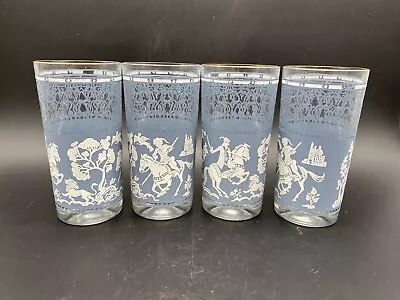 Buy Vintage Cocktail Glasses Jeannette Jasperware Arabian Nights Wedgewood Blue (4) • 39.14£