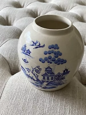 Buy Willow Pattern Ginger Jar With Pagoda Pattern By Bristol Pottery. No Lid. 5”. • 7.99£