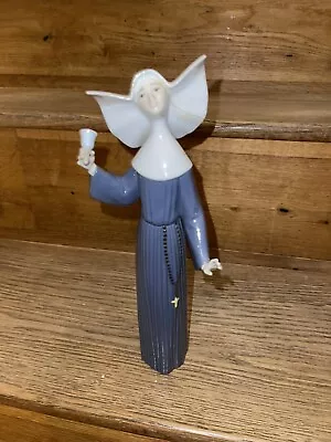 Buy Rare Lladro Figurinre Call To Prayer Bell Nun 10.5” Ringing Bell Has Been Glued • 29.99£