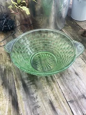 Buy Vintage Green Vaseline Glass Vegetable Dessert Dish Ornate ### • 9.99£