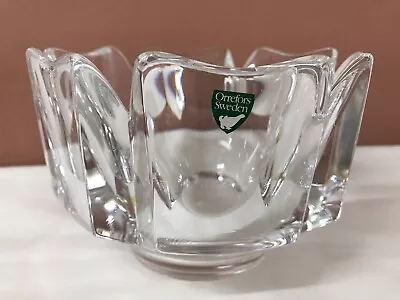 Buy Vintage Orrefors Sweden ‘Corona’ 6 Petal Crystal Glass Bowl By Lars Hellsten • 29.99£