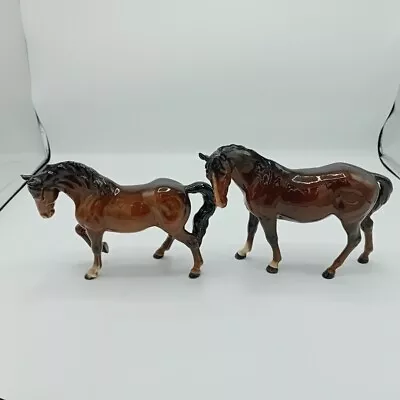 Buy Beswick England Brown Horses 2X Ceramic FLT17-JN • 9.99£