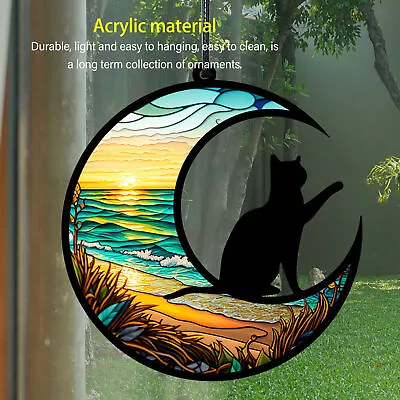 Buy Cat Memorial Suncatcher Stained Glass Window Hanging Colorful UV Printed Acrylic • 5.03£