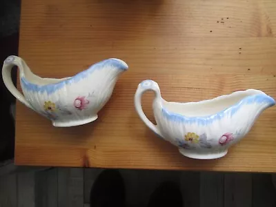 Buy A Pair Crown Ducal Ware - Small Gravy Boats - Floral Pattern - C 1915 Vintage • 12£