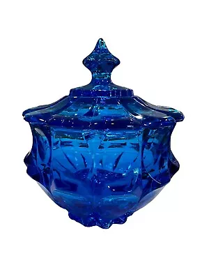 Buy Vintage 1970 Fenton Valencia Colonial Cobalt Blue Glass Lidded Candy Dish #8380 • 32.59£