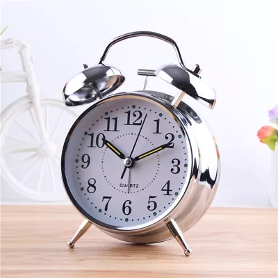 Buy New Retro Loud Double Bell Mechanical Wound Alarm Clock With Night Light • 8.29£