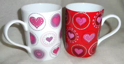 Buy Whittard Of Chelsea Valentine 2004 Red & Pink Hearts Porcelain Mugs • 12.99£
