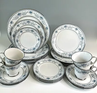 Buy Noritake Blue Hill Dinnerware Set 20-Pc Dinner, Salad, B & B Plates Cups/Saucer • 144.45£