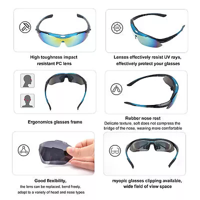 Buy (Middle Blue)Outdoor Cycling Riding Polarized Fishing Glasses Mountain Bike • 14.75£
