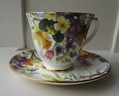 Buy Duchess Fine Bone China Cup And Saucer Floral With Gold Rim; Gorgeous! • 7£