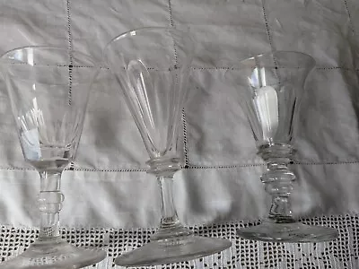 Buy Three Antique Stemmed Drinking Glasses • 7.50£