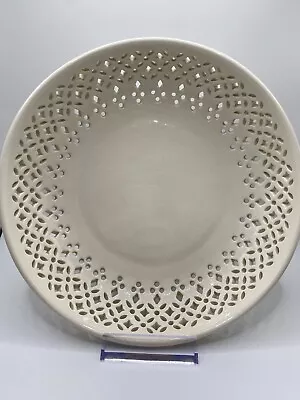 Buy Leeds Pottery Creamware Vintage Cream Lattice Fruit Bowl 7.5 Reticulated Pierced • 29.99£