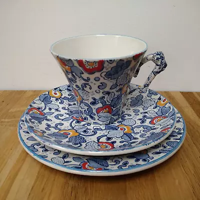 Buy James Kent Old Foley Chintz Trio Bone China Blue White Red Yellow • 6.50£