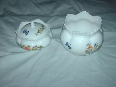 Buy Aynsley Cottage Garden Bone China Large Bowl & Lidded Sugar Bowl 10.5 Cm & 9 Cm  • 18£