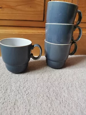 Buy Denby Everyday Grey Stacking Mugs X 4 • 18£