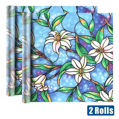 Buy 3D Static Cling Window Film Privacy Frosted Stained Glass Sticker Home Decor • 11.99£