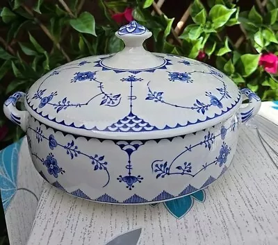 Buy Vintage Furnivals “ Blue Denmark “ Casserole Oven Dish Serving Dish Lidded  • 35£