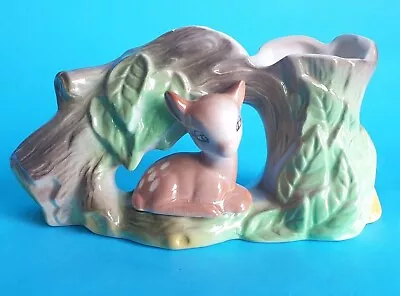 Buy Vintage Eastgate Pottery Fauna 'Fawn Broken Log' Posy Bar, Number 57 • 3.99£