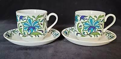 Buy Pair Of Vintage MCM Midwinter Spanish Garden Espresso Cups And Saucers • 10£