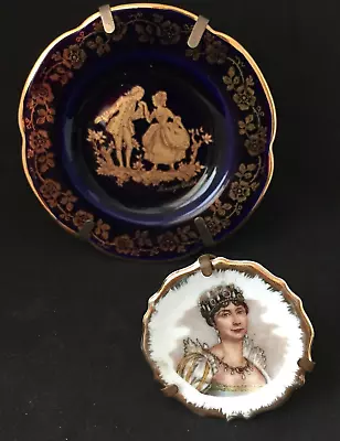 Buy 2 Small Vintage Limoges France Decorative Plates On Stands • 11.99£