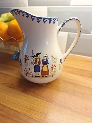 Buy Vintage Quimper French Hand Paint Printed Folk People Jug/Vase • 9.99£